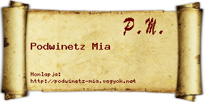 Podwinetz Mia névjegykártya